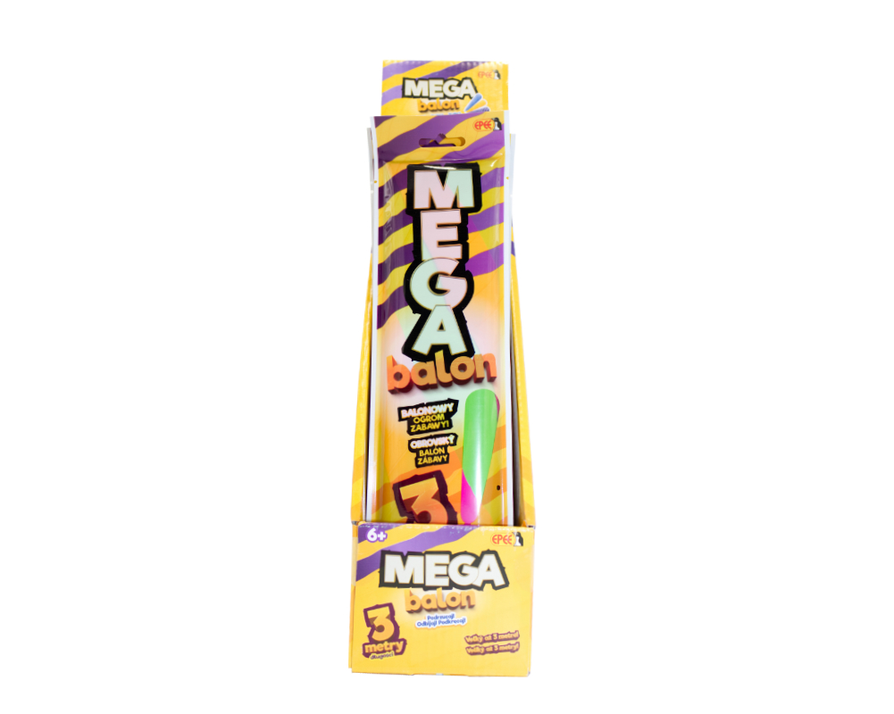 MegaBalon, 4 ass. - megabalon-opak-rozowo-zielone-paski-ep04244