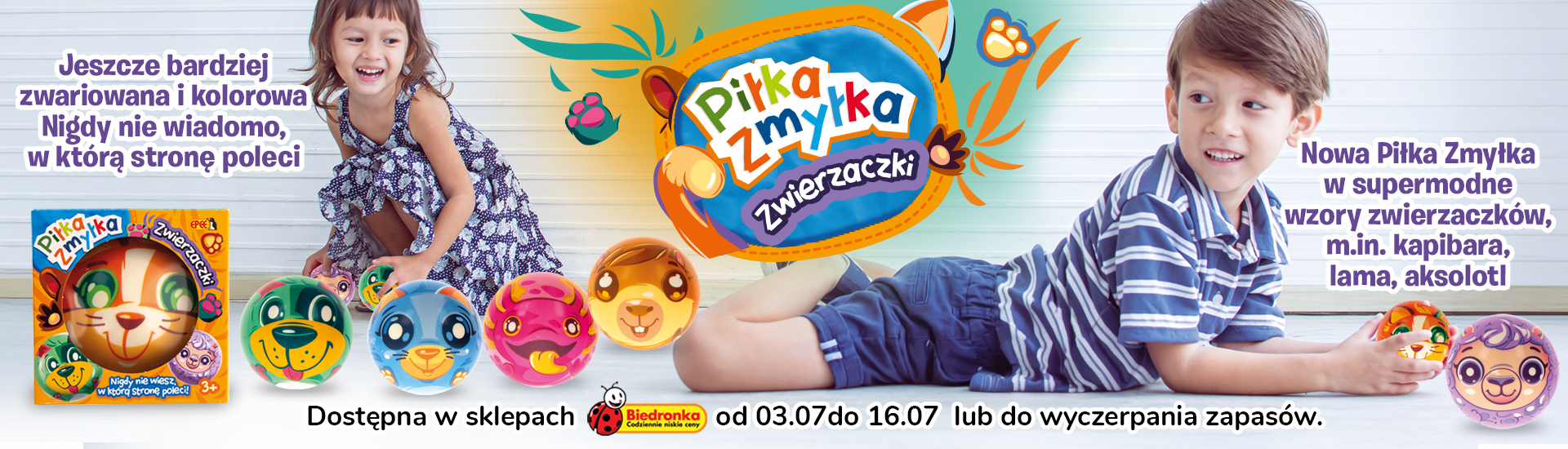 Piłka zmyłka zwierzaczki