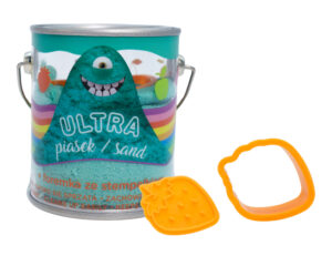 UltraPiasek – Puszka 150 g + foremka-stempelek owoce, 8 ass.